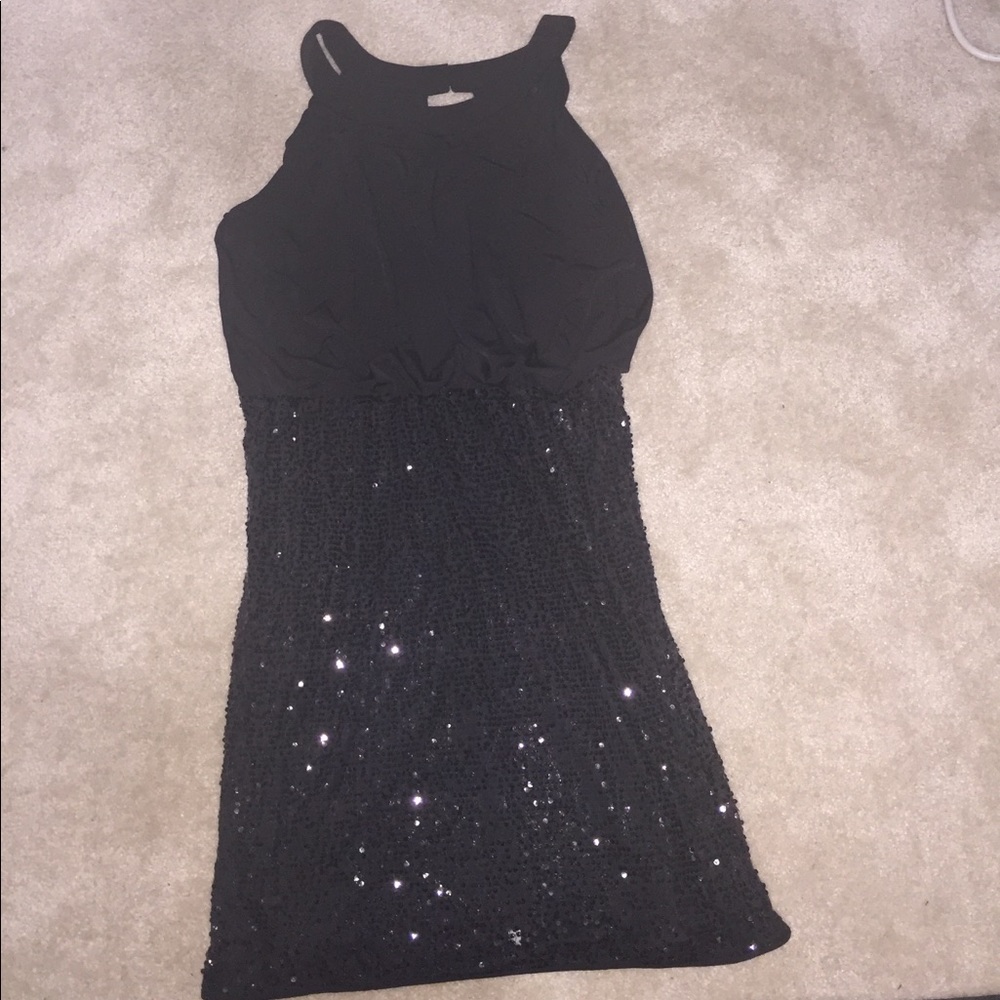 Plus sequin black dress